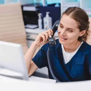Nurse accepting calls