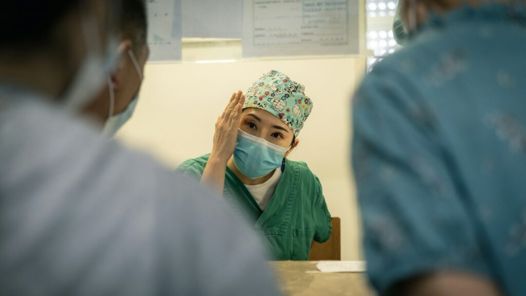 Caregiver supporting a patient