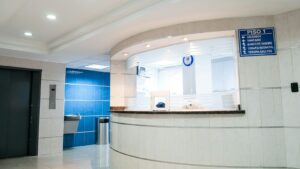 Hospital lobby reception