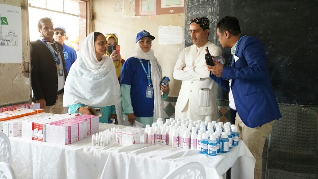 Community health workers at a clinic event